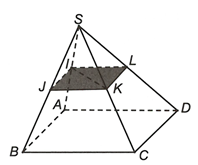 Cho hình chóp S.ABCD với đáy ABCD là hình bình hành. Gọi I, J, K, L lần lượt là trung điểm của SA, SB, SC, SD.  (ảnh 1)