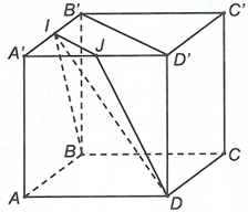 Cho hình lập phương ABCD.A'B'C'D'. gọi I là trung điểm của A'B'. Mặt phẳng (IBD) cắt hình hộp theo thiết diện là hình gì? (ảnh 1)
