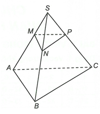 Cho hình chóp S.ABC có M là điểm di động trên cạnh SA sao cho SM/SA = k (k thuộc R, 0 < k < 1) (ảnh 1)