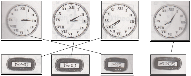 Nối hai đồng hồ chỉ cùng thời gian  (ảnh 2)