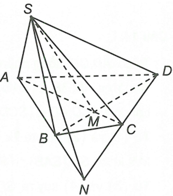 Cho hình chóp S.ABCD với AC và BD giao nhau tại M, AB và CD giao nhau tại N. Hai mặt phẳng (SAB) và (SCD) có giao tuyến là (ảnh 1)
