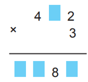 Viết chữ số thích hợp vào ô trống 4 2 x 3 8 (ảnh 1)