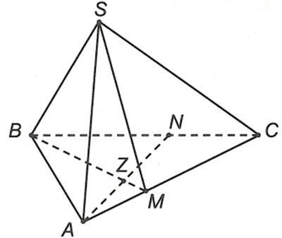 Cho hình chóp S.ABC. Gọi M, N lần lượt là hai điểm thuộc vào các cạnh AC, BC sao cho MN không song song AB.  (ảnh 1)