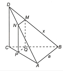 Cho tứ diện ABCD có AB vuông góc với CD, tam giác BCD vuông tại C và góc  BDC = 30 độ. a) Dựng thiết diện của tứ diện với (anpha) (ảnh 1)
