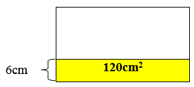 Một hình chữ nhật có chu vi 72cm. Nếu giảm chiều rộng đi 6cm và giữ nguyên chiều dài thì diện tích giảm đi 120cm2. (ảnh 1)