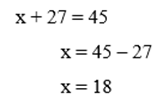 a) x + 27 = 45 (ảnh 1)