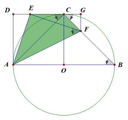 Cho đường tròn tâm O, đường kính AB=2R, C là điểm chính giữa cung AB. (ảnh 1)