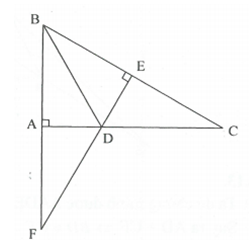 Cho tam giác ABC  vuông tại A. Tia phân giác của  góc ABC cắt AC ở D; E là một điểm trên cạnh BC sao cho BE=BA . a) Chứng minh rằng:  . (ảnh 1)