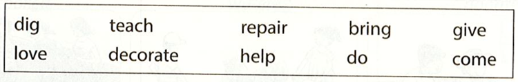 Complete the text with the correct form of the verbs in the box. dig teach repair  (ảnh 1)