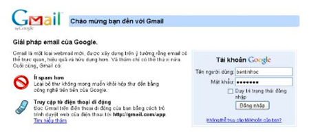 Các bước truy cập vào hộp thư điện tử. Đúng hay sai?  Truy cập trang web cung cấp dịch vụ (ảnh 1)
