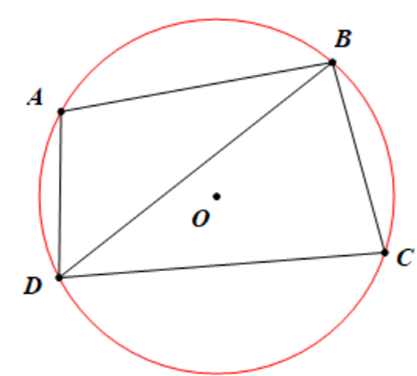 Cho tứ giác ABCD nội tiếp đường tròn và  = 110° thì   bằng A. 110°. B. 70°. C. 250°. D. 90°. (ảnh 1)