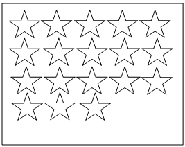1/3 số ngôi sao trong hình vẽ bên là: (ảnh 1)