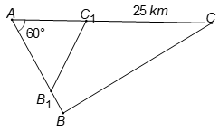 Một ô tô C, một xe đạp B và điểm cố định A đang ở vị trí tạo thành tam giác vuông tại B. Ô tô và (ảnh 1)