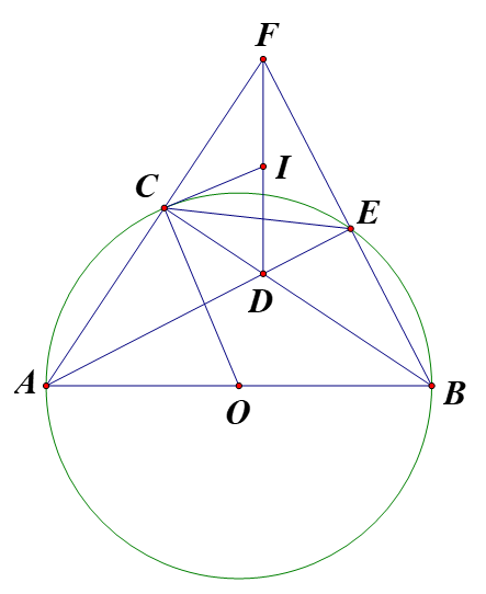 Cho đường tròn (O) có đường kính AB và điểm C thuộc đường tròn đó (C khác A, B). (ảnh 1)