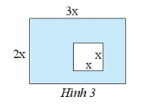 Hãy viết biểu thức biểu thị diện tích của phần được tô đậm trong Hình 3. (ảnh 1)