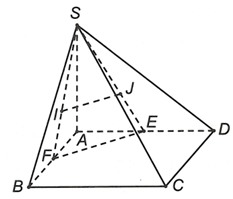 Cho hình chóp S.ABCD đáy ABCD là hình bình hành. Gọi I, J lần lượt là trọng tâm các tam giác SAB và SAD. (ảnh 1)