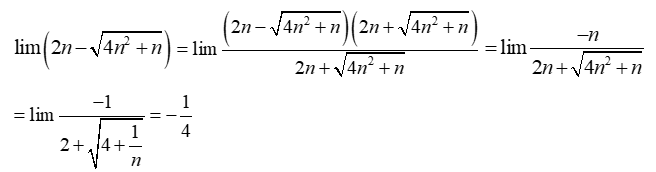 Tìm giới hạn: lim 2n- căn 4n^2 +n/ n+ căn n^2 -2n  . (ảnh 1)