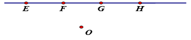 Ba điểm E, F, G thẳng hàng; ba điểm F, G, H thẳng hàng; ba điểm E, F, O không thẳng hàng. a) Hỏi 4 điểm E, F, G, H có thẳng hàng không? Vì sao? (ảnh 1)