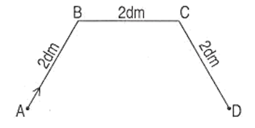 Con kiến đi từ A qua B, qua C rồi đến D. Hỏi con kiến đi từ A đến D được quãng  đường dài bao nhiêu đề-xi-mét? (ảnh 1)