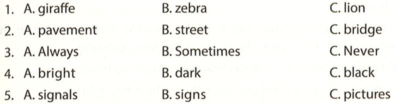 Read the text and choose the correct answer (A, B, or C) for each space. Road safety (ảnh 1)