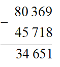 b) 80 369 − 45 718 (ảnh 1)