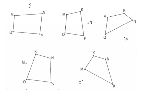 Dùng thước và bút nối các điểm để có hình chữ nhật , hình tứ giác rồi ghi tên hình đó: (ảnh 3)