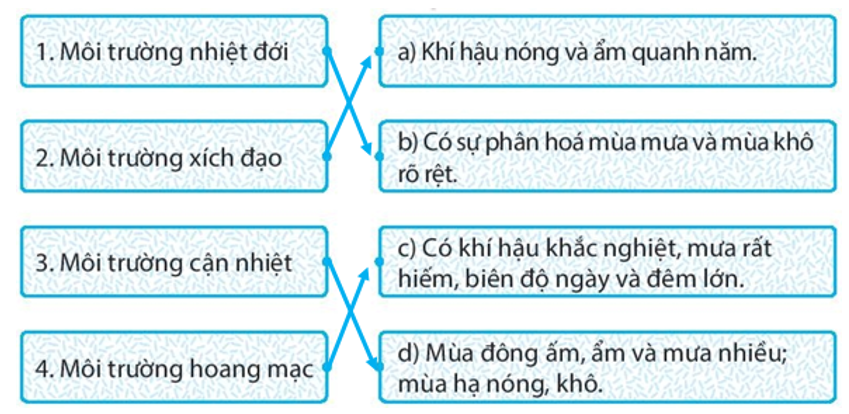 Ghép các ô bên trái với các ô bên phải sao cho phù hợp. (ảnh 2)