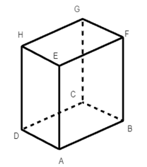 Cho hình hộp chữ nhật ABCD. EFGH. Cho AB = 4 cm, BC = 2 cm, AE = 4 cm. Khẳng định đúng là: (ảnh 1)