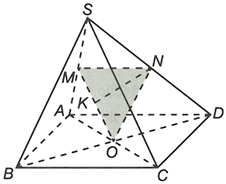 Cho hình chóp S.ABCD có đáy ABCD là hình bình hành tâm O. a) Chứng minh rằng (OMN) song song với (SBC) (ảnh 1)