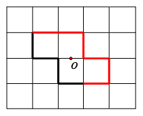 a) Một đường gấp khúc có độ dài bằng 6 đơn vị để được một hình có tâm đối xứng nhưng không có trục đối xứng. (ảnh 2)