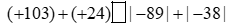 Điền dấu (>, <, =) vào chỗ trống:(+103) + (+24) ô trống |-89| + |-38| (ảnh 1)