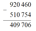 b) 920 460 − 510 754 (ảnh 1)
