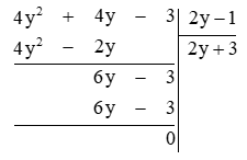 Tính chiều dài của một hình chữ nhật có diện tích bằng 4y^2 + 4y – 3 (cm^2) và  (ảnh 1)