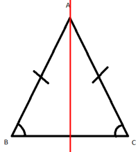 tam giác ABC cân tại A có bao nhiêu trục đỗi xứng, hãy chỉ ra các trục đối xứng của tam giác cân đó? (ảnh 1)