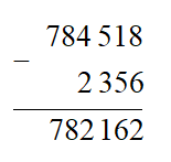 b) 784 518 − 2 356 (ảnh 1)