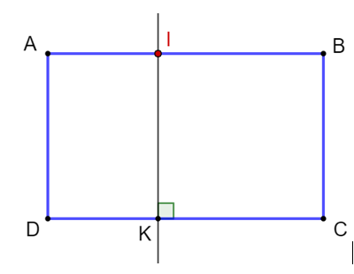 a) Từ I vẽ đường thẳng vuông góc với DC, cắt DC tại K. (ảnh 2)