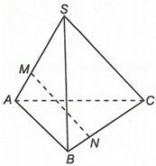 Cho hình chóp S.ABC. Lấy điểm M và N sao cho vectơ MS = -2 vectơ MA và vectơ NC = -2 vectơ NB (ảnh 1)