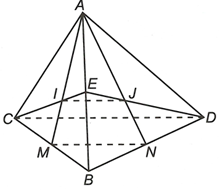 Cho tứ diện ABCD có I, J là trọng tâm các tam giác ABC, ABD. Chứng minh IJ // (BCD) (ảnh 1)