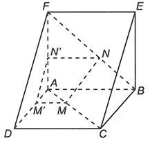 Cho hai hình vuông ABCD và ABEF ở trong hai mặt phẳng phân biệt. Trên các đường chéo AC và BF lần lượt lấy các điểm M, N sao cho AM = BN. a) (ADF) // (BCE) (ảnh 1)