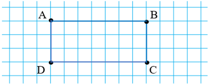 Vẽ hình chữ nhật. + Vẽ 4 đỉnh của hình chữ nhật (ảnh 2)