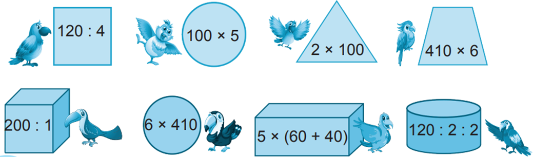 Nối các biểu thức có giá trị bằng nhau. 120 : 4 100 x 5 (ảnh 1)