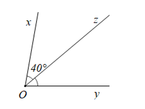 Tia Oz là tia phân giác của xOy, biết rằng xOz=40 độ . Số đo của yOz là:  (ảnh 1)
