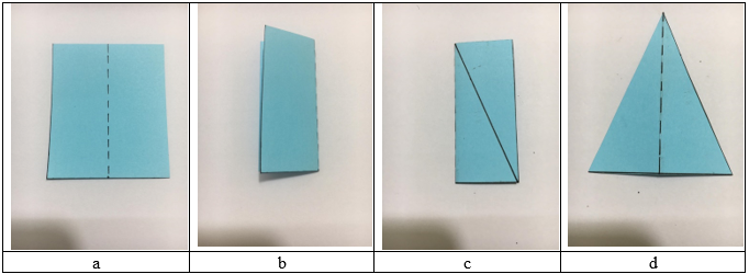 Ứng dụng của trục đối xứng hãy cắt tam giác cân.  (ảnh 1)