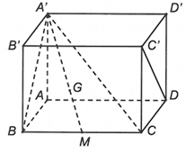 Cho hình lập phương ABCD.A'B'C'D' cạnh bằng a. Gọi G là trọng tâm tam giác A'BC. Giá trị AG^2 bằng (ảnh 1)
