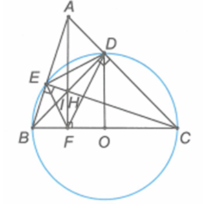 a) Chứng minh tứ giác BEDC nội tiếp được trong một đường tròn. (ảnh 1)