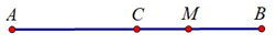 Cho đoạn thẳng AB. C là trung điểm của đoạn thẳng AB. M là điểm nằm giữa B và C. Chứng tỏ: MA - MB = 2MC (ảnh 1)