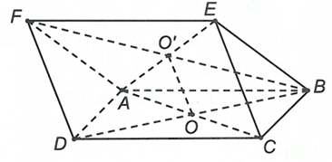 Cho hai hình bình hành ABCD và ABEF không cùng nằm trong một mặt phẳng, có tâm lần lượt là O và  .  (ảnh 1)