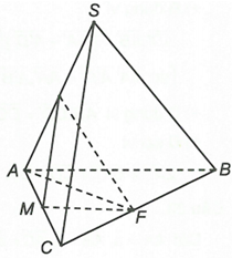 Cho tứ diện S.ABC có SA = SB = SC = AB = AC = a, BC = a căn bậc 2 2. Tích vô hướng giữa vectơ SC. vectơ AB (ảnh 1)