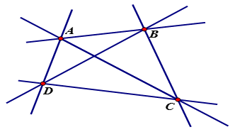 Cho trước bốn điểm A, B, C, D. Vẽ các đường thẳng đi qua các cặp điểm. Hỏi vẽ được bao nhiêu đường thẳng? (ảnh 3)