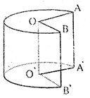 Từ một khoanh giò hình trụ, người ta cắt rời một phần thẳng đứng theo các bán kính OA, OB (xem (ảnh 1)